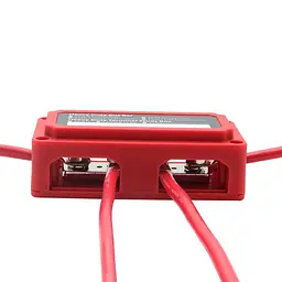 Розподільчий блок з шиною Heavy Duty Bus Bar з 4-ма шпильками М10 для з'єднання кабелів 48V DC, до 300A (червоний) (101066) - мініатюра 4