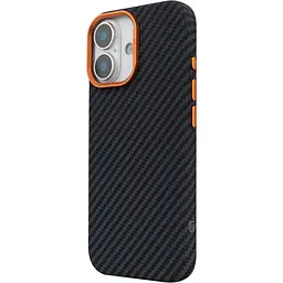 Чохол ArmorStandart LikeCarbon2 SE MagCase для Apple iPhone 17 Black Orange (ARM89160) [156297] - мініатюра 5