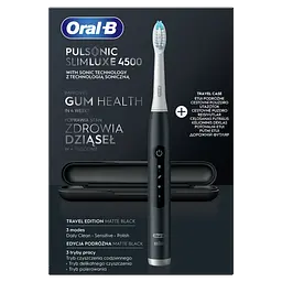 Електрична звукова зубна щітка Oral-B Pulsonic Slim Luxe 4500 + футляр, чорна - мініатюра 2