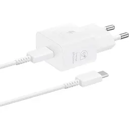 Мережевий зарядний пристрій Samsung 25W + Cable USB-С to USB-С White (EP-T2510XWEGEU) [95122]