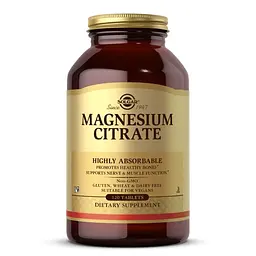 Вітаміни та мінерали Solgar Magnesium Citrate, 120 таблеток