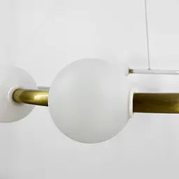 Дизайнерська латунна LED люстра з акриловими кульками Ø 80 см Line.F MJ 76-800 AB - мініатюра 5