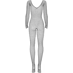 Сітчастий бодістокінг із довгим рукавом Obsessive Bodystocking N109 Black S/M/L, чорний - мініатюра 4