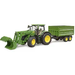 Трактор Bruder John Deere з причепом краном та колодами 1:16 (03154) - мініатюра 5