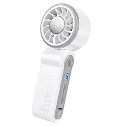 Портативний ручний вентилятор HOCO HX604, 10W, R60мм, 3 режими, вбудований акумулятор 3000mAh, USB кабель, White, Box - мініатюра 4