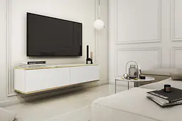 Тумба під телевізор навісна Perfect Home Оро / Oro 2-дверна RTV135 Білий (PFH-091349)