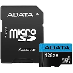 Карта пам'яті Adata microSDXC (UHS-1) Premier 128Gb Class 10 А1 (R-100Mb/s)  (adapter SD)