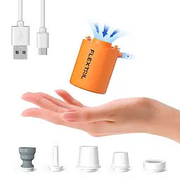 Насос акумуляторний Flextail Tiny Pump - компактний, двосторонній, помаранчевий - мініатюра 2