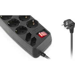 Мережевий фільтр живлення REAL-EL REAL-EL RS-10 Protect, 1.8m, black (EL122300038) - мініатюра 3