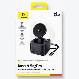 БЗП+HUB Baseus MagPro Series II 7-in-1 (USB-C to HDMI 4K 60Hz+2USB-А+2C+1SD/TF) (B000729001) Cosmic Black - мініатюра 5