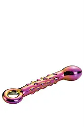 Фалоімітатор Glamour Glass Ribbed G-Spot 18 см мульті - мініатюра 3