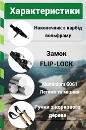 Трекінгові палиці PowerPlay 9107 Friluftsliv Black/White 80-135 см (пара) (PP_9107_FRILUFTSLIV) - мініатюра 9