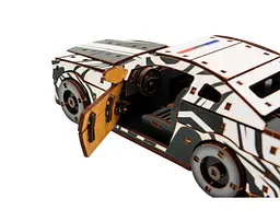 Дерев'яний 3D конструктор Muscle car GT, Puzzleоk (Puz-00639), 162 дет. (біла) - мініатюра 4