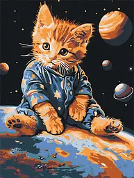 Набір для розпису по номерах Зоряний котик, Ideyka, 30x40 см, КНО6646