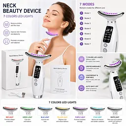  Масажер для шиї та обличчя з підігрівом NeckLift Pro 7 в 1 LED - мініатюра 7