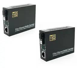 Медіаконвертер пари YOSO RTL-8201 (A+B) 1310-1550 WDM одноволоконний Full/Half duplex, SC 25km - мініатюра 1