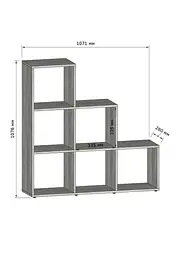 Стелаж для книг Moreli GT-39 Ш1071/В1076/Г280 мм Венге магія - мініатюра 2