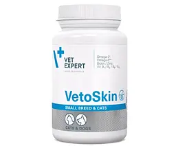 Харчова добавка для котів та собак VetExpert VetoSkin Ветоскін Small Breed & Cats 1 капсула