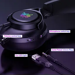 Навушники Onikuma X16 Gaming with LED чорні - мініатюра 2