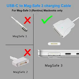 Кабель USB-C — Magnetic 3 потужністю 140 Вт, сумісний з MacBook Air (M2, 2022), MacBook Air (15 дюймів, M2, 2023), MacBook Pro - мініатюра 5