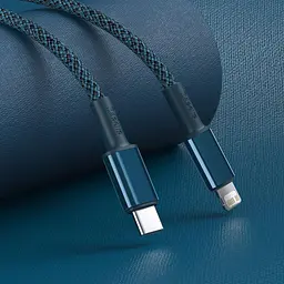 Кабель Baseus High Density Braided Fast Charging Data Cable Type-C to Lightning PD 20W 1m Blue (CATLGD-03) - мініатюра 7