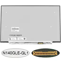 Матриця 14.0" N140GLE-GL1 (2560*1600 40pin(eDP 120Hz IPS) LED SLIM (без планок та вушок) матові роз'єм праворуч внизу) для