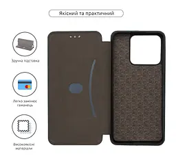 Чехол-книжка для ZTE Blade A55 4G/A35 4G, G-Case, зеленый, кожаный чехол-книжка из экокожи (PU) и TPU, с магнитом, с подставкой и вместительным кардхолдером, противоударный, защита всего корпуса, ArmorStandart (ARM81522) - мініатюра 3