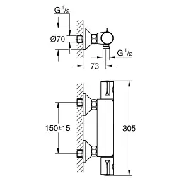 Змішувач термостатичний для душу Grohe Grohtherm 800 30412 - мініатюра 2