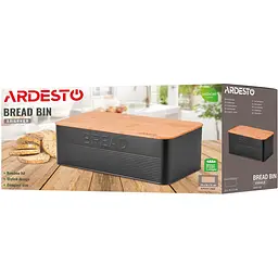 Хлібниця Ardesto Midori з бамбуковою кришкою 33х18х12 см чорна (AR0912BB) - мініатюра 8