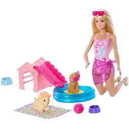 Набір Barbie Басейн для цуценят з лялькою Barbie (JBF35)