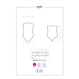 Еротичний костюм кролика Obsessive Bunny costume S/M, black, боді, чокер, гартери, панчохи, маска - мініатюра 5