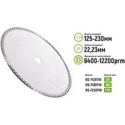 Диск алмазний Alloid Building Tools Turbo Wave відрізний 125 мм (DS-7125TW) - мініатюра 4