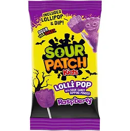 Льодяники з кислою посипкою Sour Patch Kids Raspberry Lollipops 1шт.
