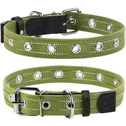 Нашийник для собак Collar, бавовняний, безрозмірний, 41x2 см, зелений - мініатюра 3