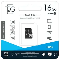 Карта пам'яті TG (UHS-3) microSDHC Class 10 - 16GB (без адаптера) Чорний - мініатюра 2