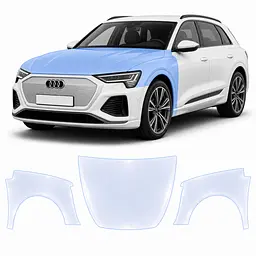 Антигравійна захисна бронеплівка за лекалами для Audi Q8 e-tron GE facelift 2023-2025 - капот і передні крила