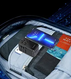Зарядний пристрій Choetech 4xUSB 100W PD (2хUSB-C+2хUSB-A) сharger diamond model чорний (PD6028-BK) - мініатюра 3