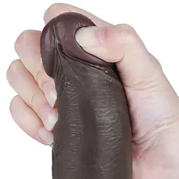 Фалоімітатор Sliding-Skin Dual Layer Dong 8.5'' 22 см чорний - мініатюра 10