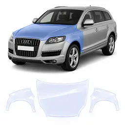 Антигравійна захисна бронеплівка за лекалами для Audi Q7 4L 2005-2015 - капот і передні крила