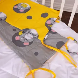 Суцільний борт в ліжечко MirSon Kids Time 20-0029 Funny mice 30х180 см (2200009664427) - мініатюра 4