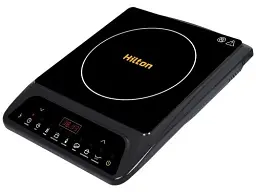 Настільна плита Hilton HIC-150, Black, 1500W, індукційна, 8 режимів, 1 конфорка, керування електронне, склокераміка, розпізнавання посуду, таймер