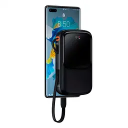 Зовнішній акумулятор Baseus Qpow Digital Display 10000 mAh 15W Type-C 2022 Edition PPQD050001 - мініатюра 3