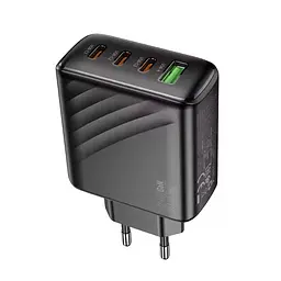 СЗУ 110-240V HOCO CS27A 1xUSB-A, 3xUSB-C, 3A, PD67W+QC3.0, Black, Box - мініатюра 5