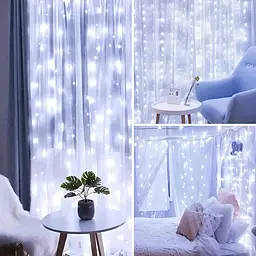 Гірлянда штора 300 LED діодів 8 режимів миготіння, 3 х 3 м, Холодний / білий колір (00302) - мініатюра 5