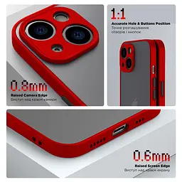 Чехол-накладка для OPPO A38 4G/A18 4G, Frosted Matte, красный, противоударный чехол с защитой всего корпуса, термополиуретан TPU + поликарбонат PC, ArmorStandart (ARM72405) - мініатюра 3