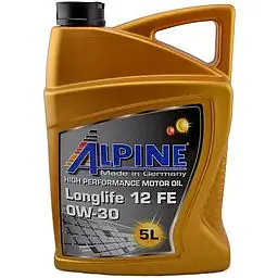 Олива моторна синтетична Alpine 0W-30 Longlife 12 FE Acea C2-12 BMW Longlife-12 FE 5 л (29715)