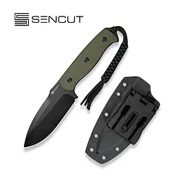 Ніж з фіксованим лезом Sencut Toxodon S24036-2 зелений, чорне лезо - мініатюра 11
