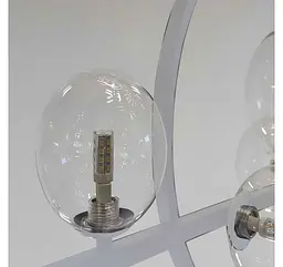Сучасна підвісна люстра Artlight 1003/7WH біла з 7 скляними плафонами та LED-кільцем - мініатюра 5