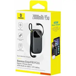 Батарея Baseus EnerFill FC31 Qpow3 Digital 20000mAh 45W Black (E0028D00) - мініатюра 2