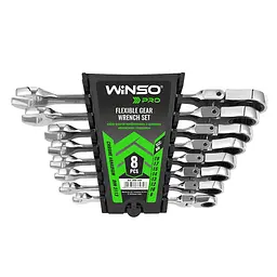 Набір ключів Winso Pro комбіновані з тріскачкою та карданом CR-V 8шт (8-10-12-13-14-15-17-19мм)(900308)
